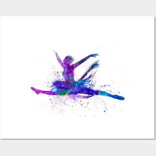 Ballet girl in watercolor Posters and Art